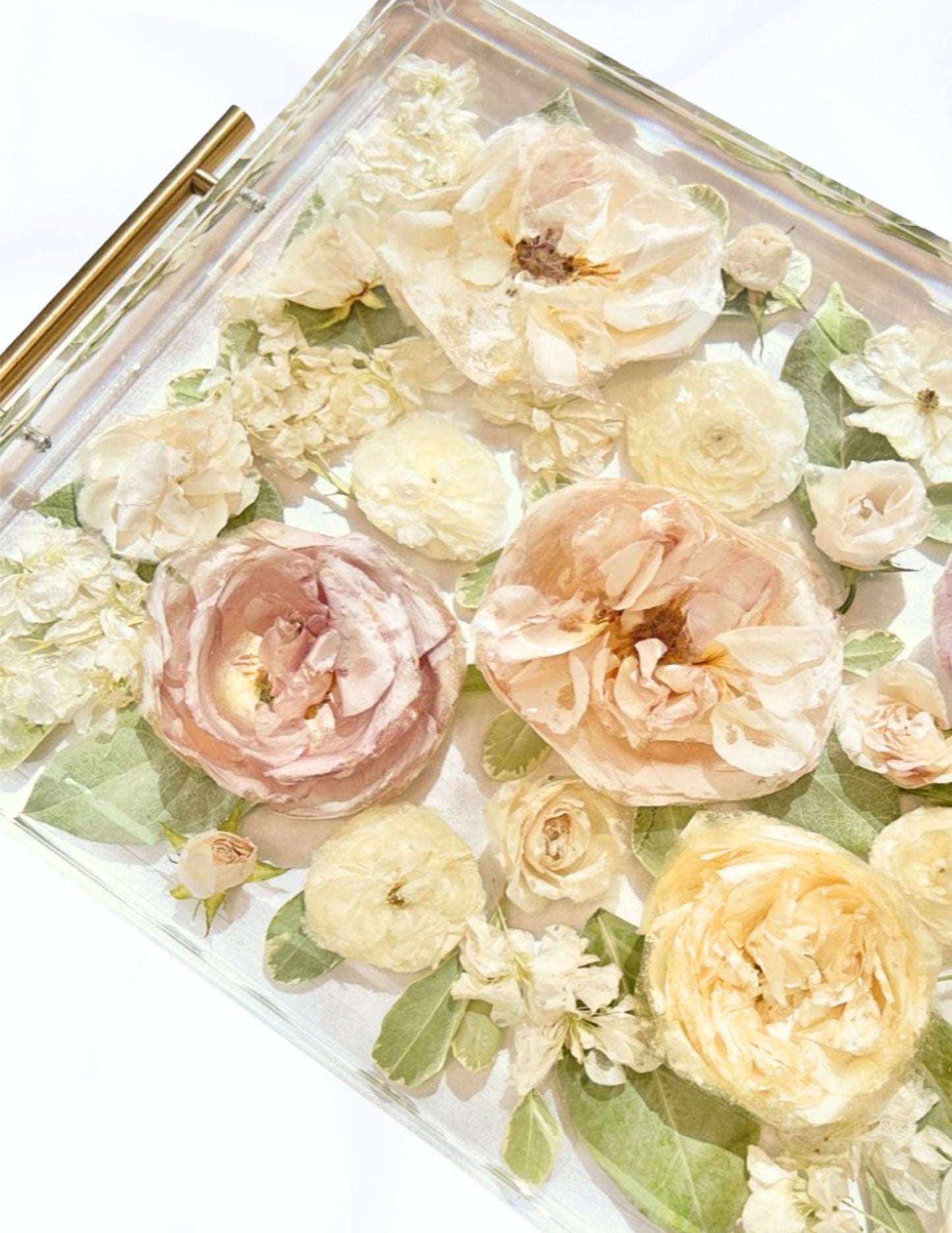 Resin Flower Serving Tray