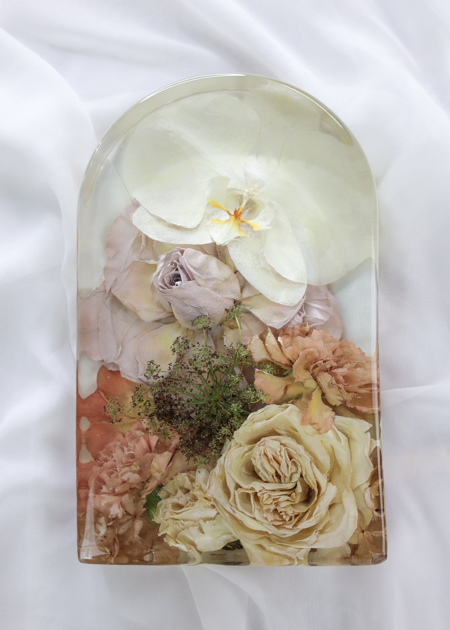 Flowers Preserved In Resin Arch Block