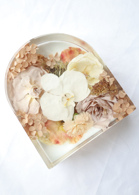 Flowers Preserved In Resin Arch Block