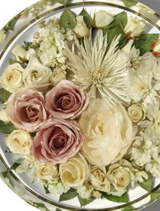 Custom Preserved Floral Resin Cake Stand