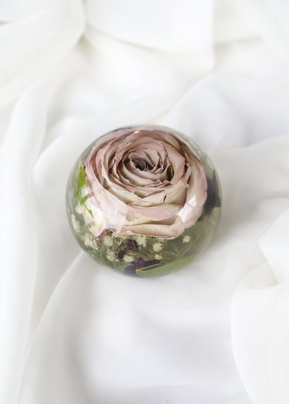 Resin Flower Dome Paper Weight